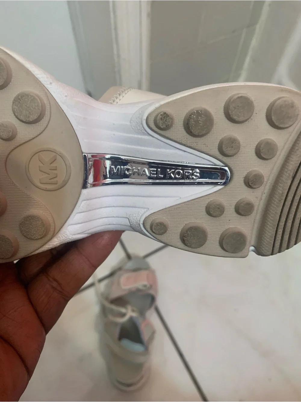 Michael Kors Kids White and Pink Sport Sandals